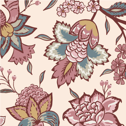 Bloemen behang voor de slaapkamer woonkamer Days of Bloom In Bloom Lidy Creme roze