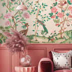 Fotobehang woonkamer slaapkamer Japans Chinoiserie creme days of bloom