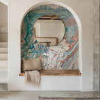 Days of Bloom Marble marmer behang blush horizon roze blauw
