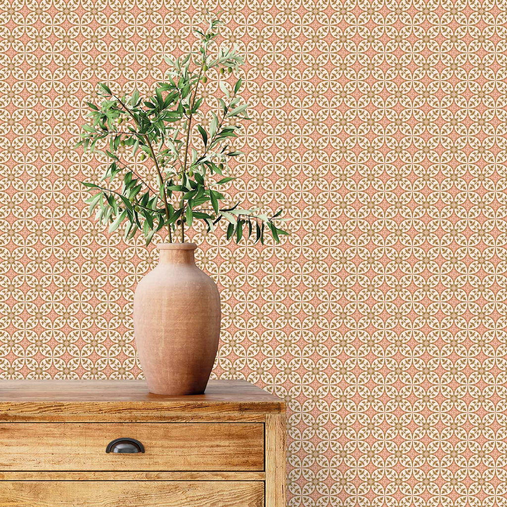 Retrobehang Connected Days of Bloom warm roze