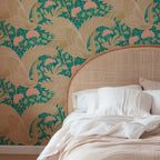 Proud Birds Vogelbehang Days of Bloom fotobehang groen turquoise