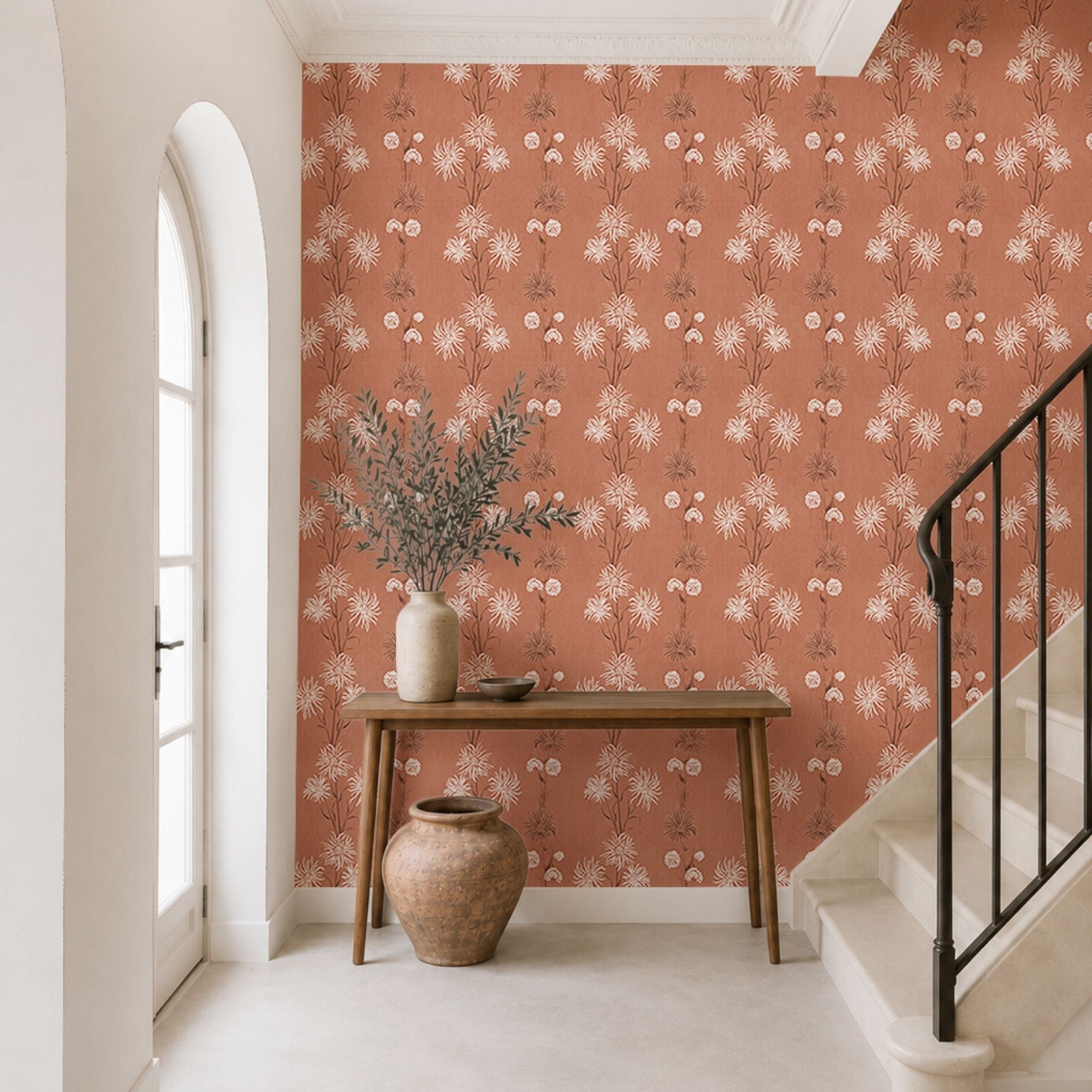 Bloemen behang | Khila - Tamba Copper