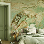 Days of Bloom Marble marmer behang Lagoon groen 