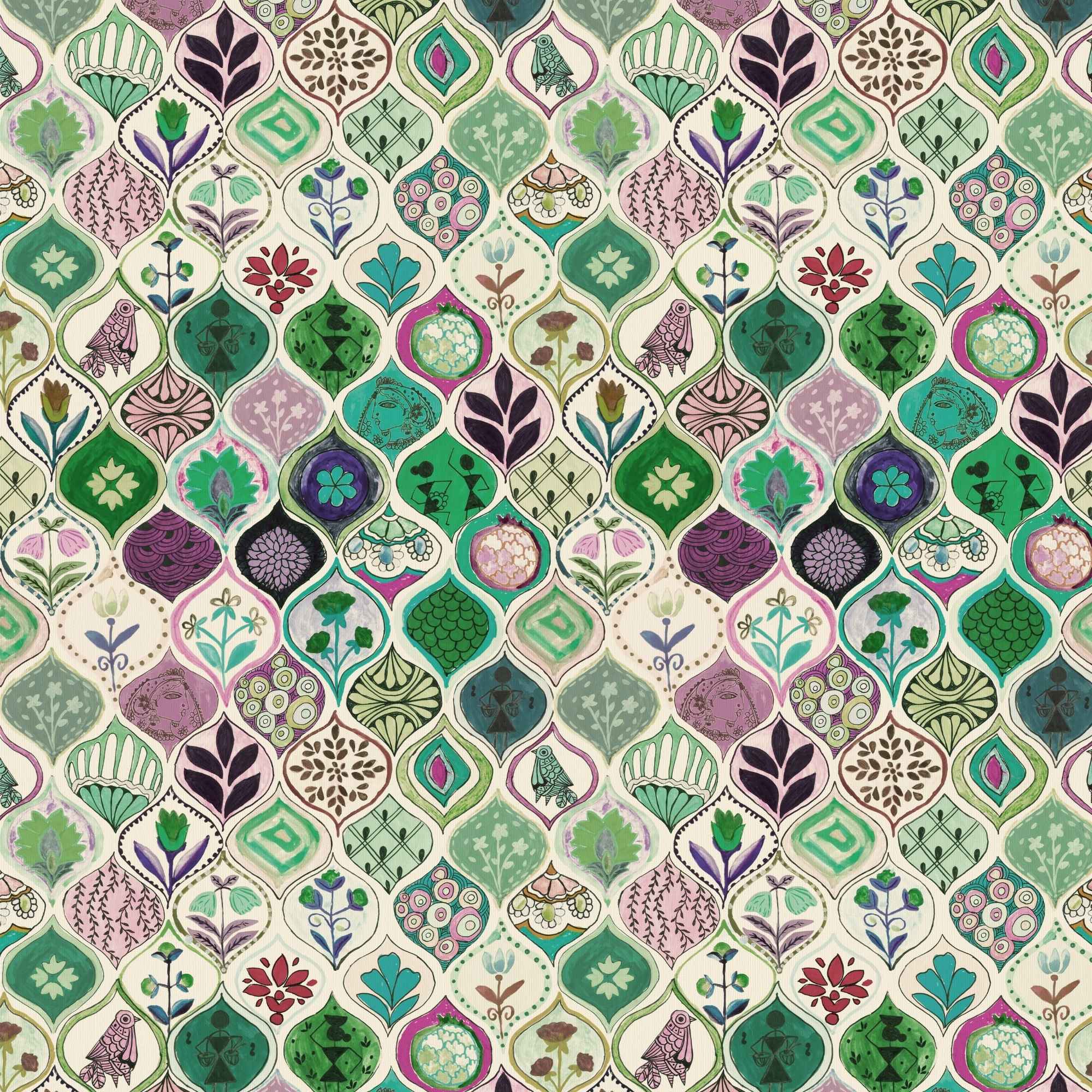 Wallpaper Indian Floral - Aimee