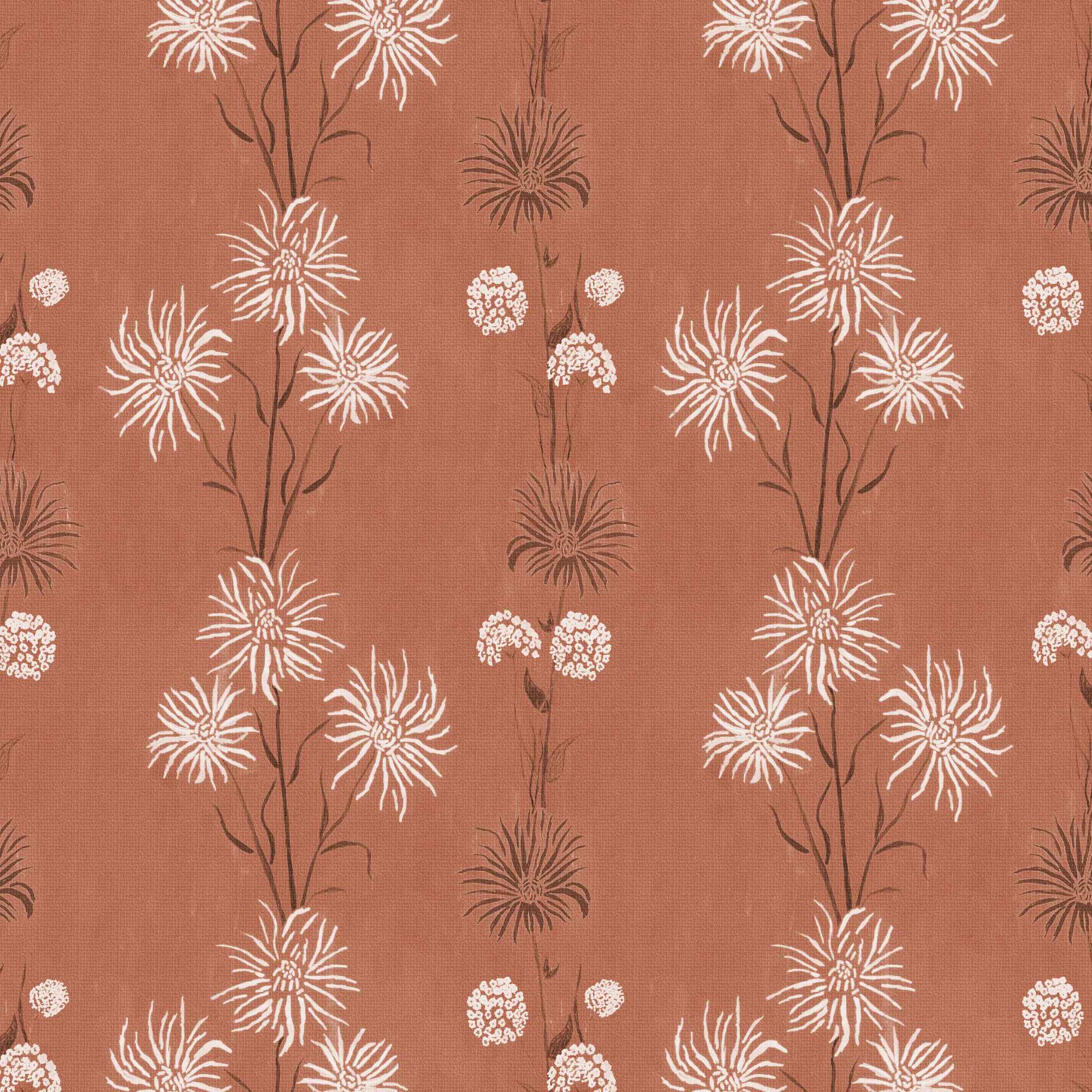 Bloemen behang | Khila - Tamba Copper